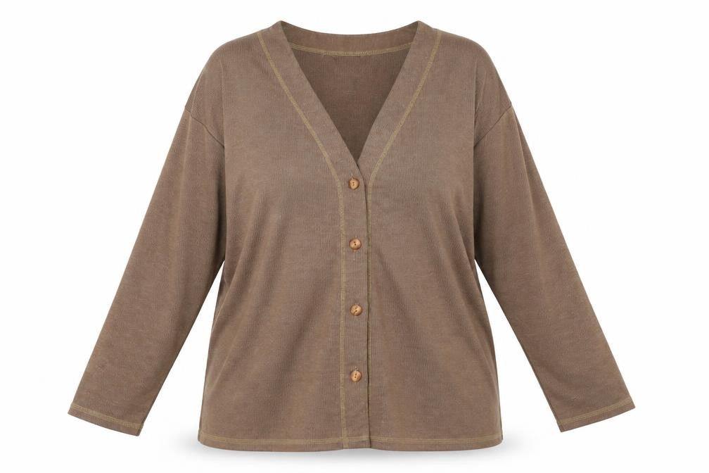 C&A Women's Brown Cardigan Size 22 V-Neck