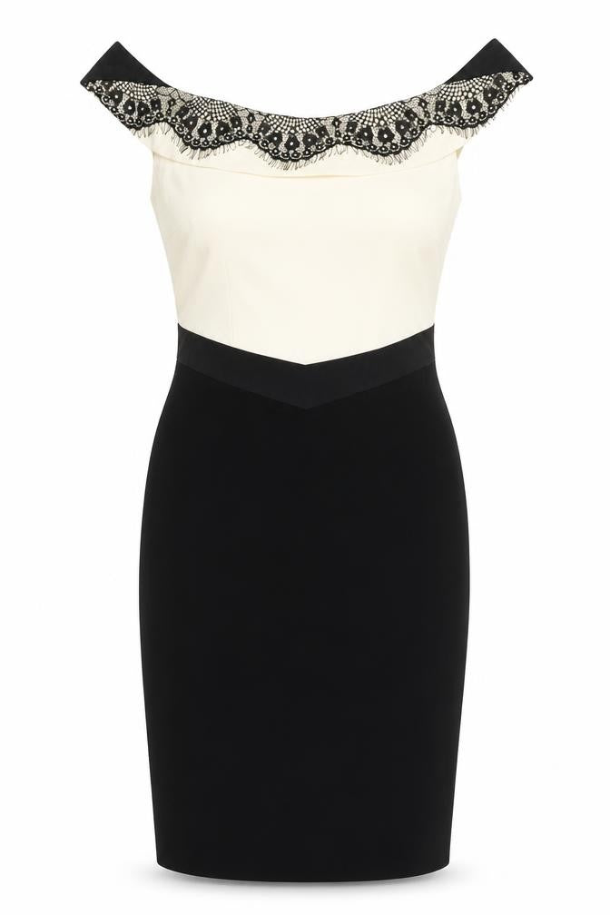 Hybrid Women's Ivory Black Pencil Dress Size 10