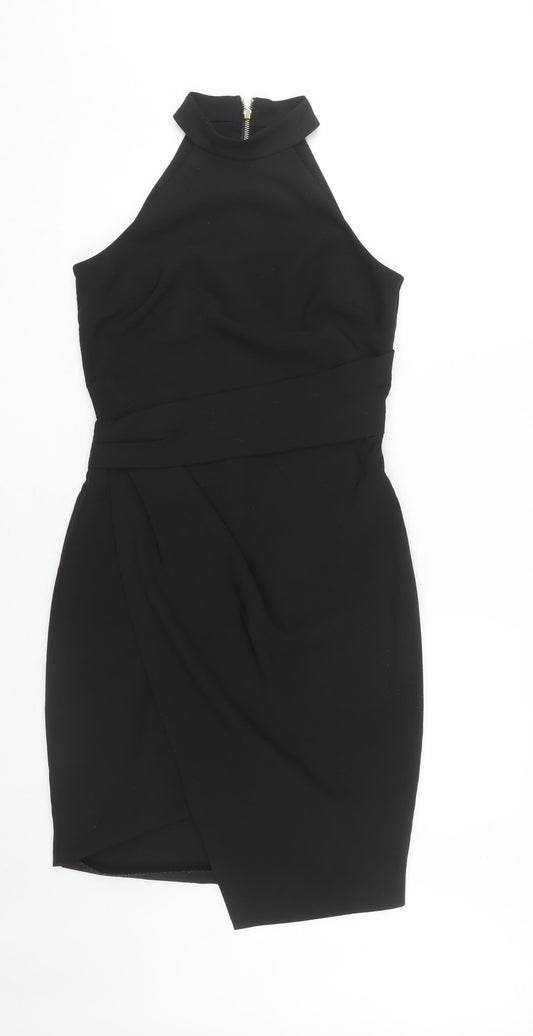 Lipsy Women's Black Bodycon Party Dress, Size 10