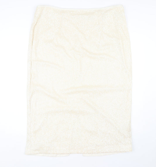 Marks and Spencer Women's Ivory Pencil Skirt - Size 22