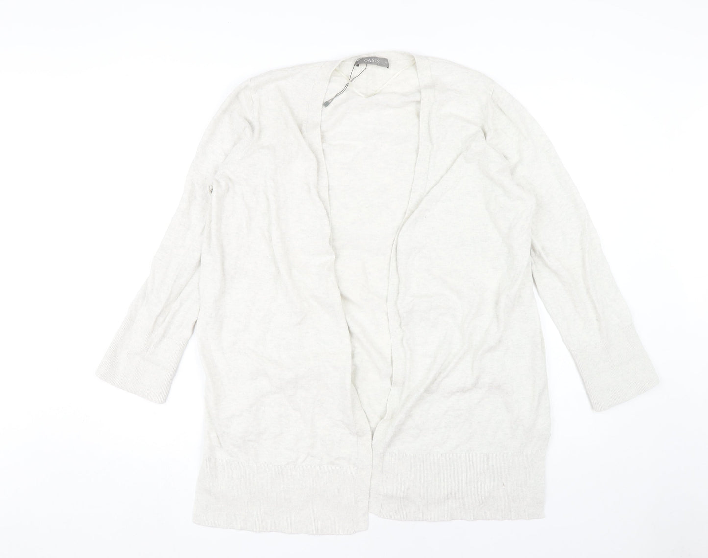 Oasis Women's Beige XL Open Front Cardigan Jumper