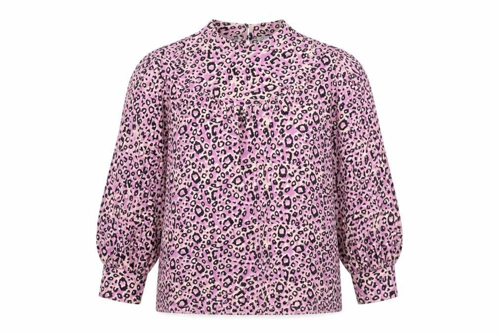 Oasis Women's Pink Animal Print Tunic Blouse, Size L