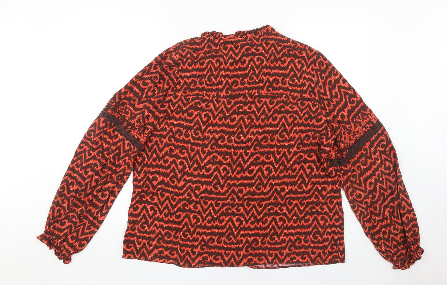 Marks and Spencer Red Geometric Blouse, Size 14, New