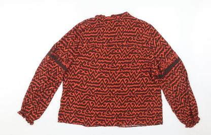 Back view of Marks & Spencer Red Geometric Blouse, size 14, New