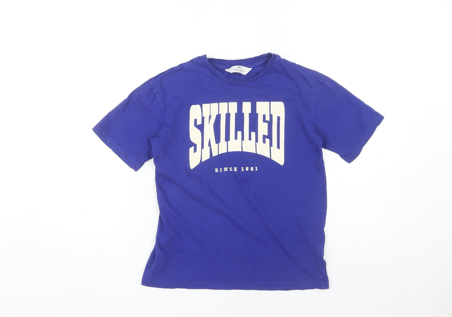 H&M Boys Blue Graphic Print T-Shirt 9-10 Years