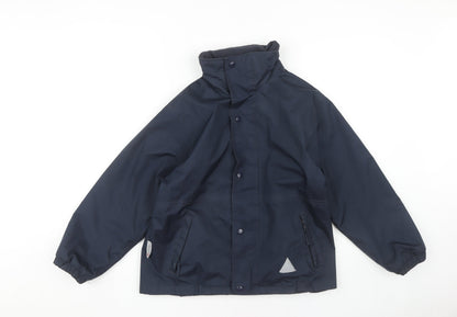 Additional front view of Result boys’ blue waterproof rain coat 9-10 years