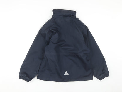 Back view of Result boys’ blue waterproof rain coat 9-10 years