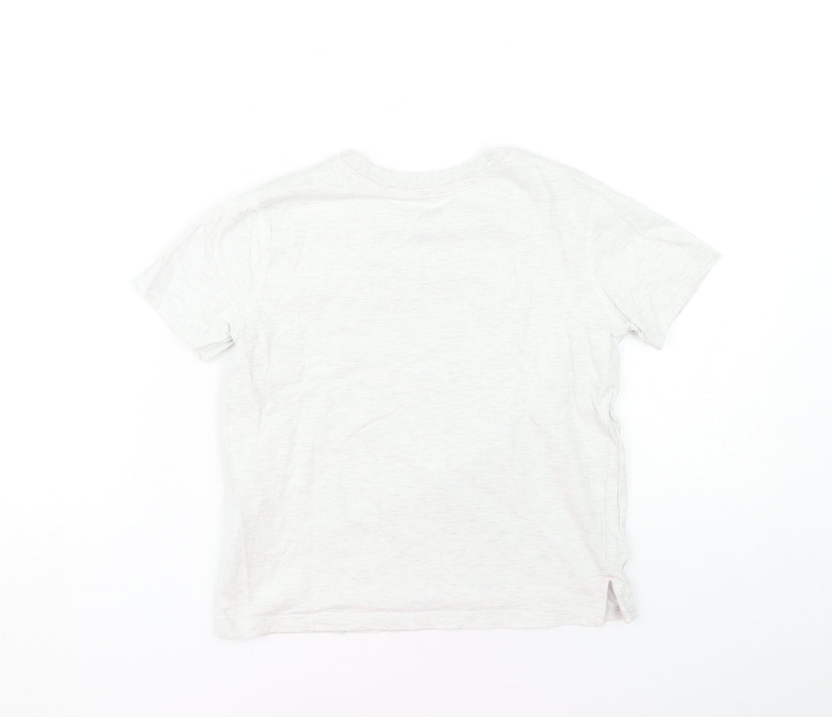DKNY Girls White Graphic T-Shirt, 8 Years, Casual Designer Top