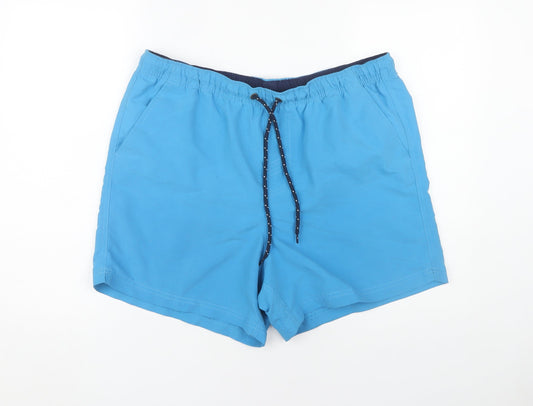 Maine Men's Blue Swim Shorts L Elastic Waist