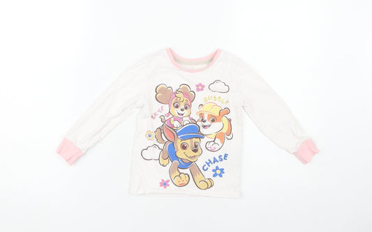 Nickelodeon Girls White Pyjama Top 3-4 Years - PAW Patrol Print