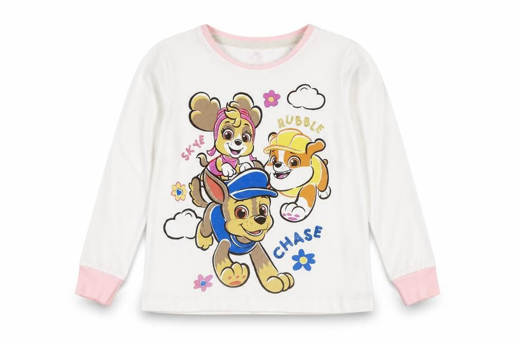 Nickelodeon Girls White Pyjama Top 3-4 Years - PAW Patrol Print