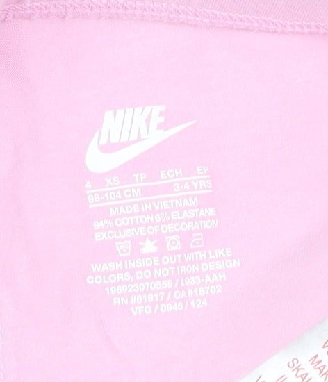 Nike Girls Pink Biker Shorts, Size 3-4 Years, Activewear