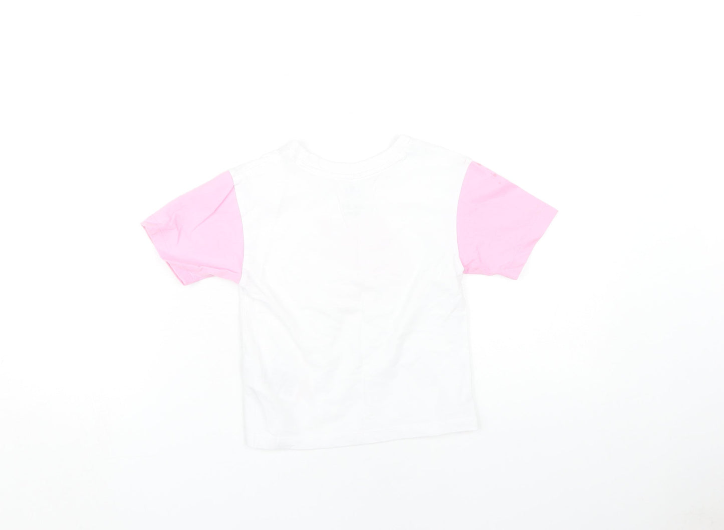 Nike Girls Graphic T-Shirt, White/Pink, 3-4 Years