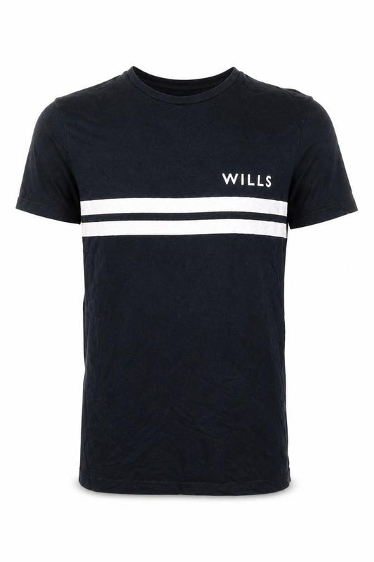 Jack Wills Men's XS Black Crew Neck T-Shirt, Stylish Striped