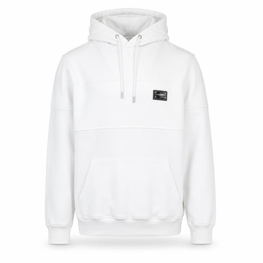 River Island Men's White Pullover Hoodie S
