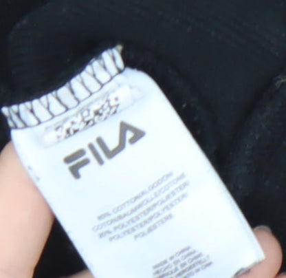 Close-up detail of Fila men’s black pullover sweatshirt s