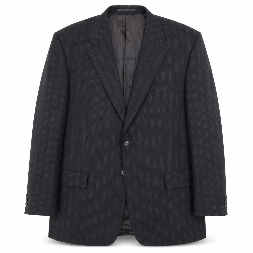 Daniel Drescott Men's Grey Striped Blazer, Size 46R