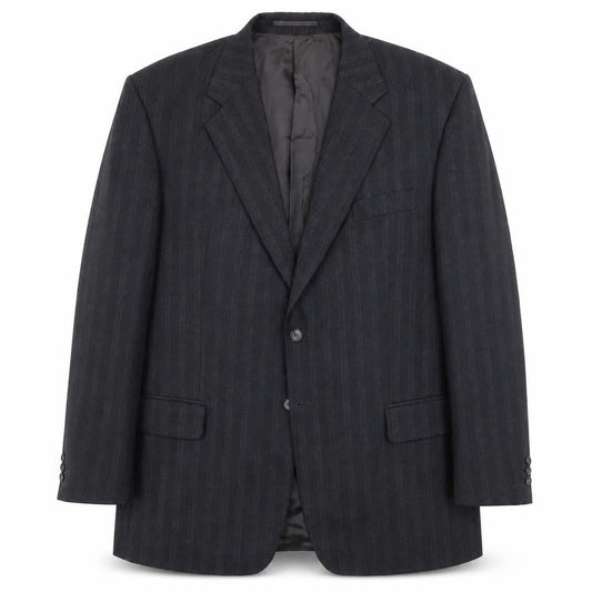 Daniel Drescott Men's Grey Striped Blazer, Size 46R