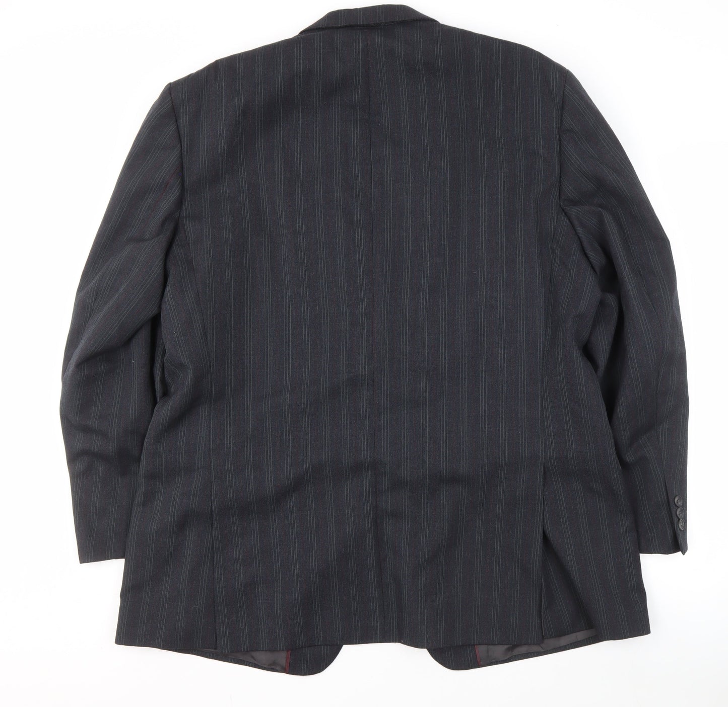 Daniel Drescott Men's Grey Striped Blazer, Size 46R
