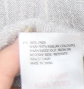White Stuff Women's Grey Linen Blazer Size 8