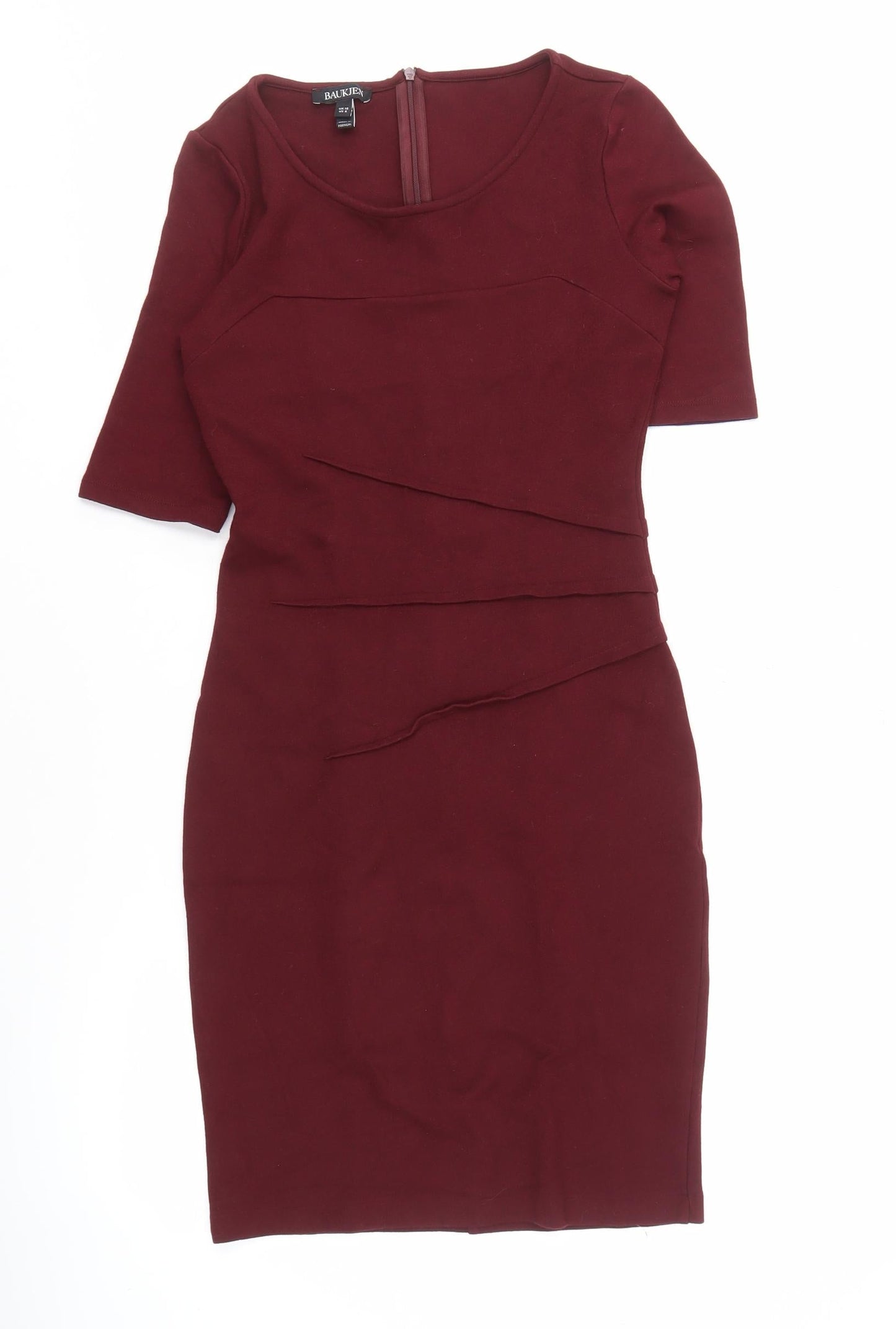 Baukjen Women's Red Sheath Half Sleeve Dress Size 10