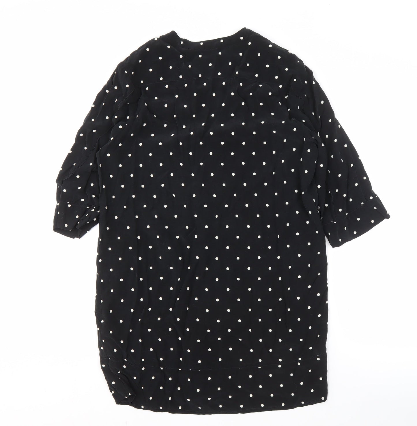 Whistles Women's Black Polka Dot Shirt Dress Size 8