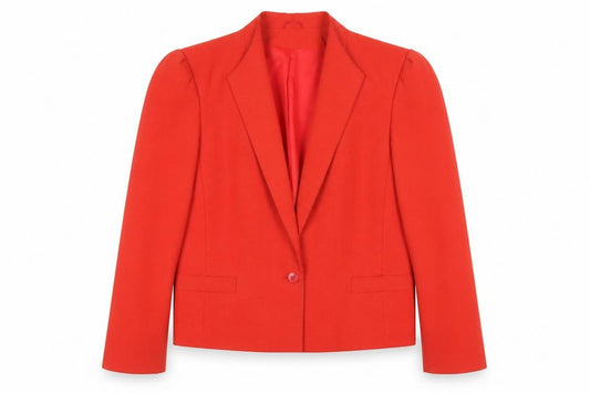 C&A Women's Red Notch Lapel Blazer, Size 12