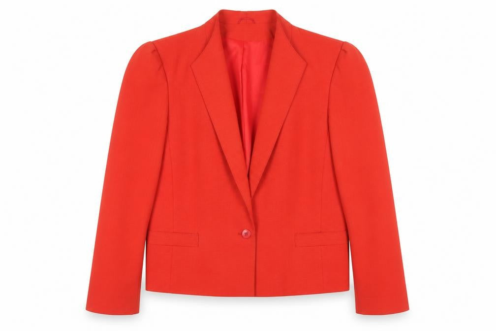 C&A Women's Red Notch Lapel Blazer, Size 12