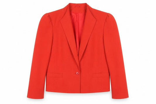 C&A Women's Red Notch Lapel Blazer, Size 12
