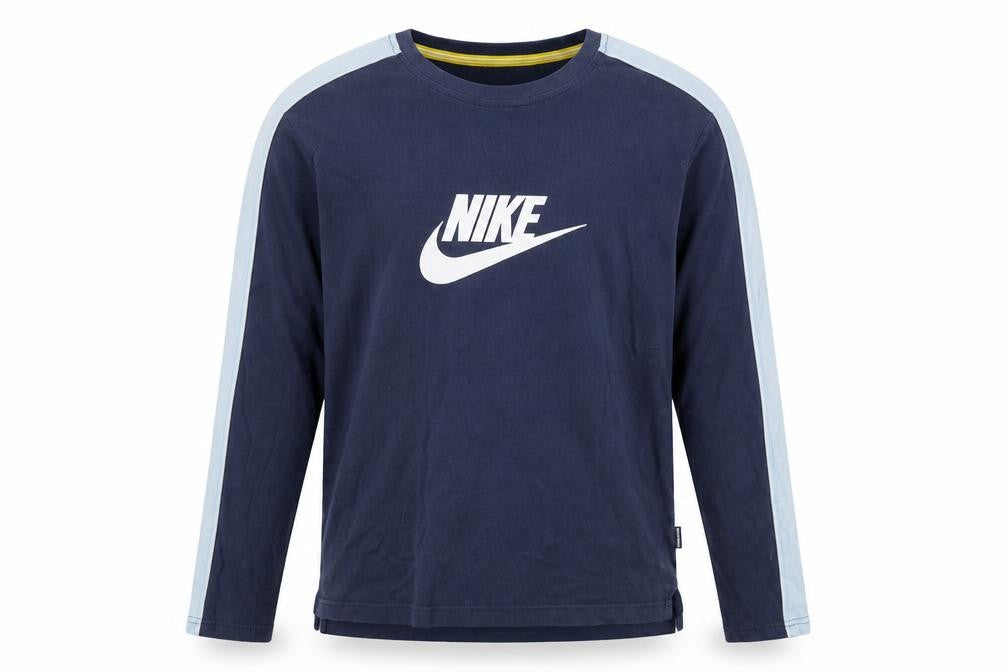 Nike Men's Blue Long Sleeve Cotton T-Shirt Size L