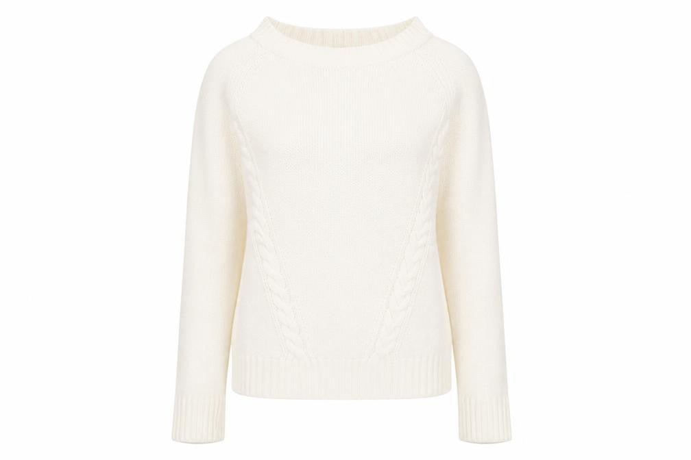 Aphorism Women's Ivory Cable-Knit Pullover Jumper M