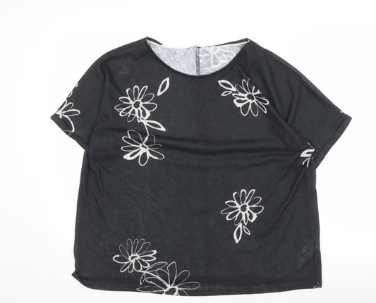 RJR. John Rocha Women's Black Floral Top Size 18