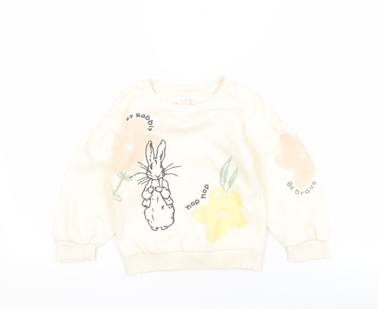 Tu Girls Ivory Peter Rabbit Sweatshirt 3-4 Years