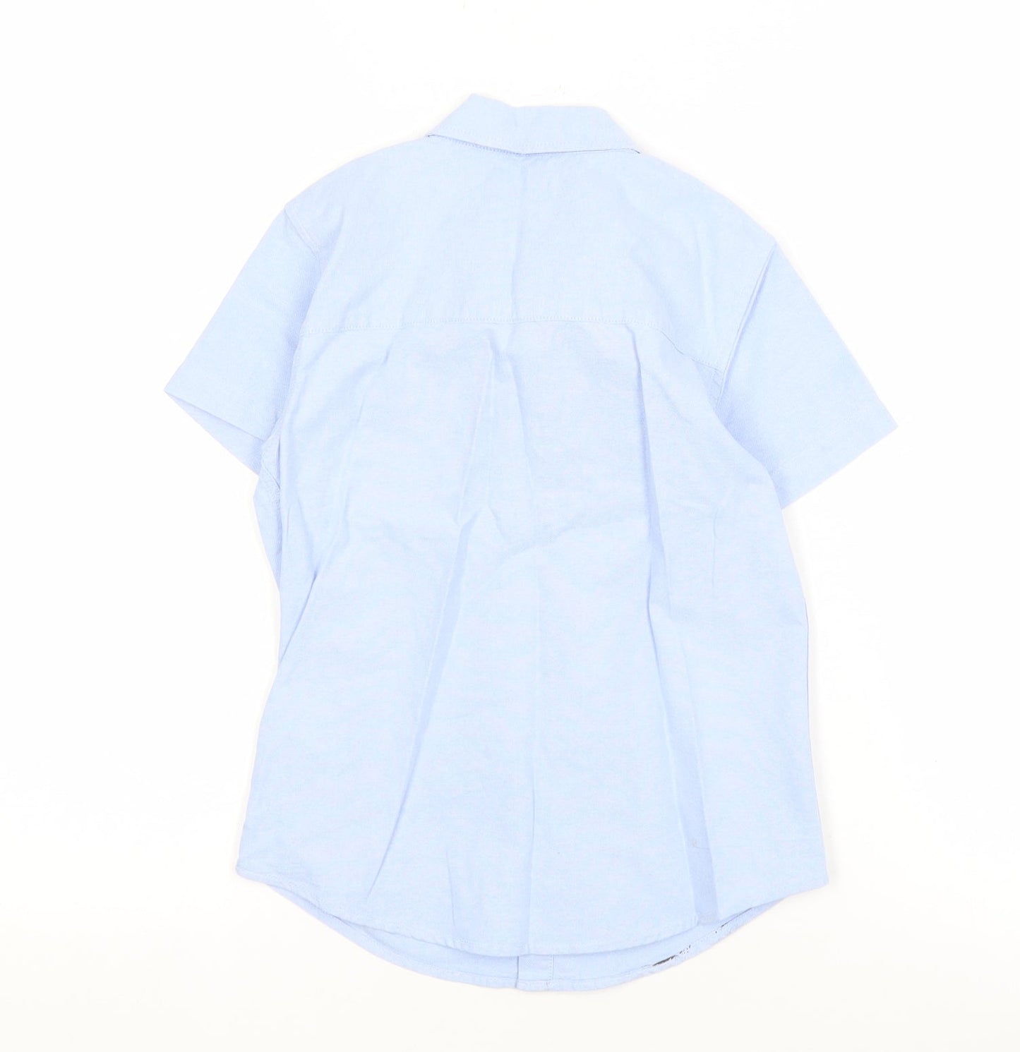 Matalan Boys Blue Button-Up Short Sleeve Shirt, Size 7 Years