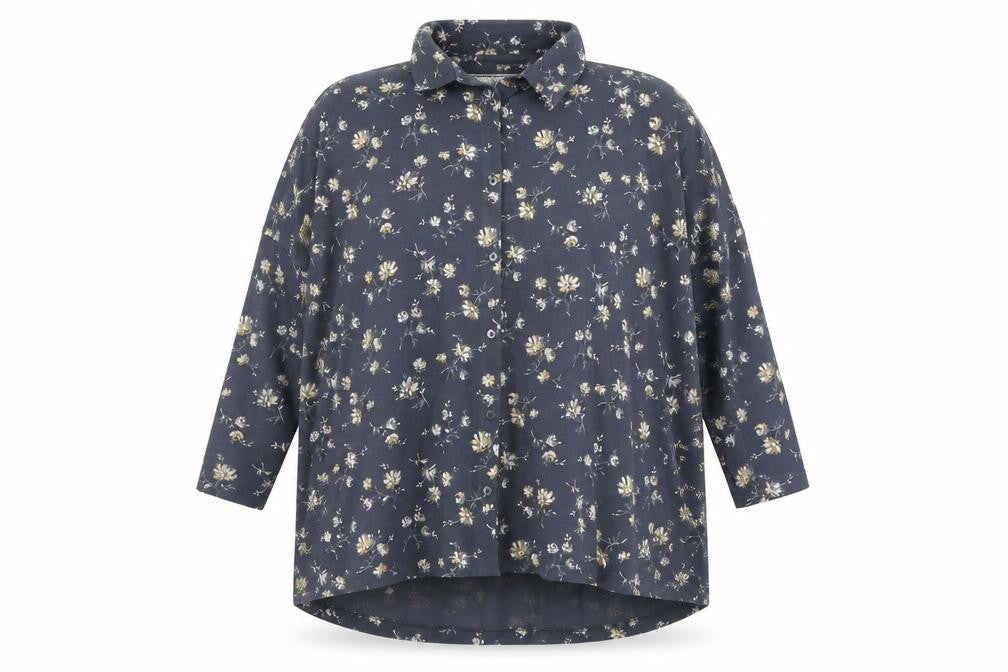 Fat Face Women's Blue Floral Button-Up Top Size 10