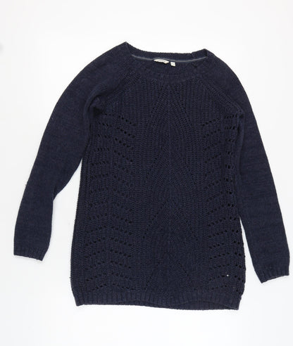 FatFace Women's Blue Open-Knit Pullover Jumper Size 10