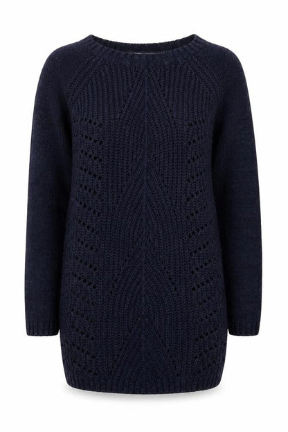 FatFace Women's Blue Open-Knit Pullover Jumper Size 10