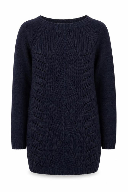 FatFace Women's Blue Open-Knit Pullover Jumper Size 10
