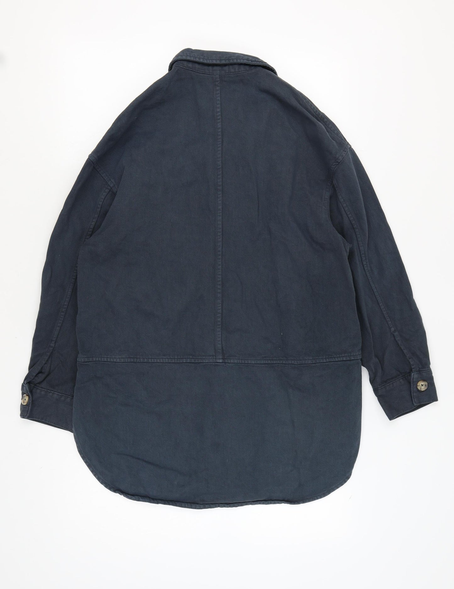 Zara Women's Black Long Cotton Jacket Casual S