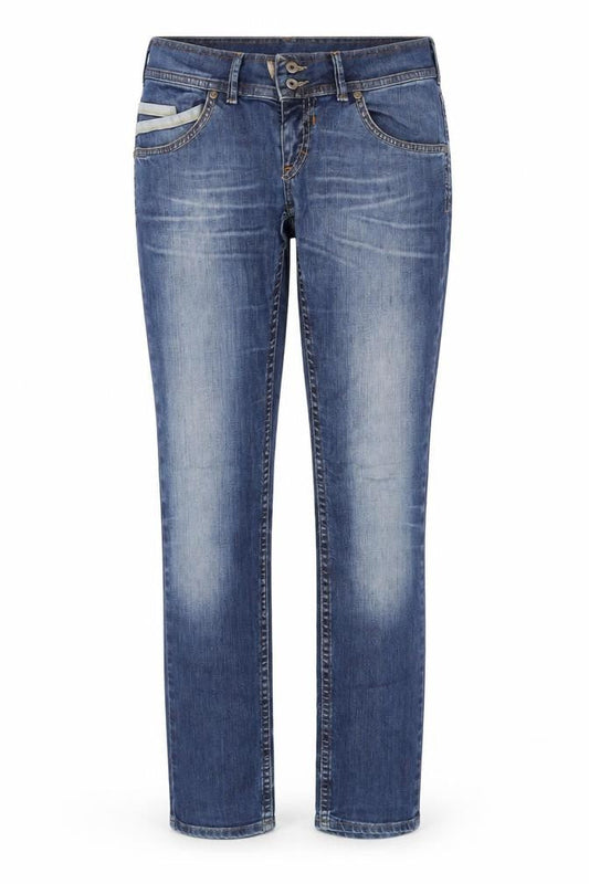 Vertus Women's Blue Straight Jeans, Size 12, Medium Wash