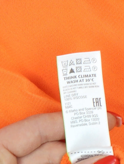 Marks & Spencer Women's Orange Blouse, Size 14, Viscose