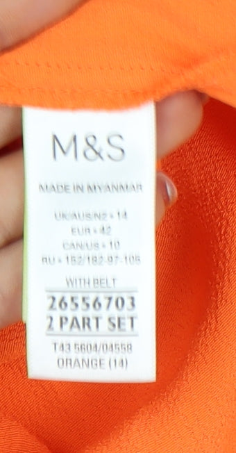 Marks & Spencer Women's Orange Blouse, Size 14, Viscose