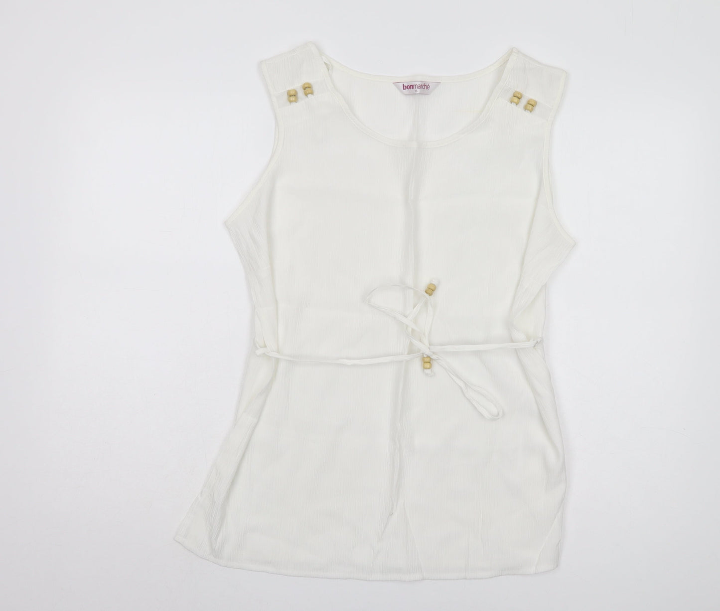 Bonmarché Women's White Sleeveless Tank Top
