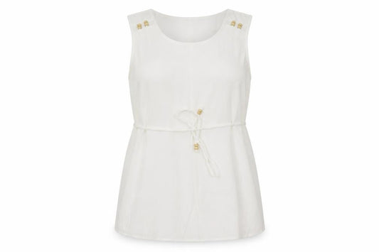 Bonmarché Women's White Sleeveless Tank Top