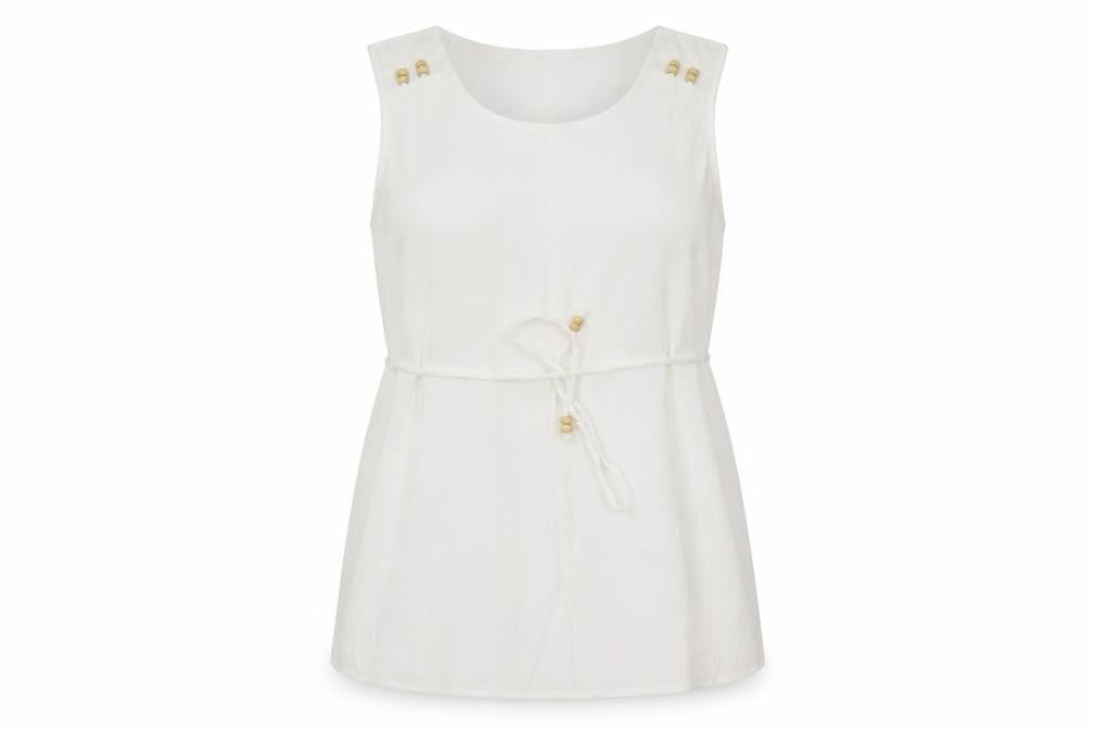 Bonmarché Women's White Sleeveless Tank Top