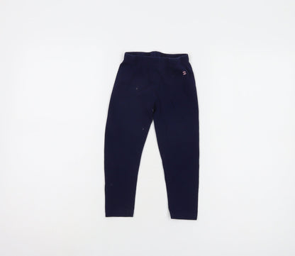 Additional front view of DKNY girls’ blue ankle leggings 4 years cotton elastane