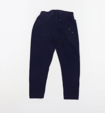 Back view of DKNY girls’ blue ankle leggings 4 years cotton elastane