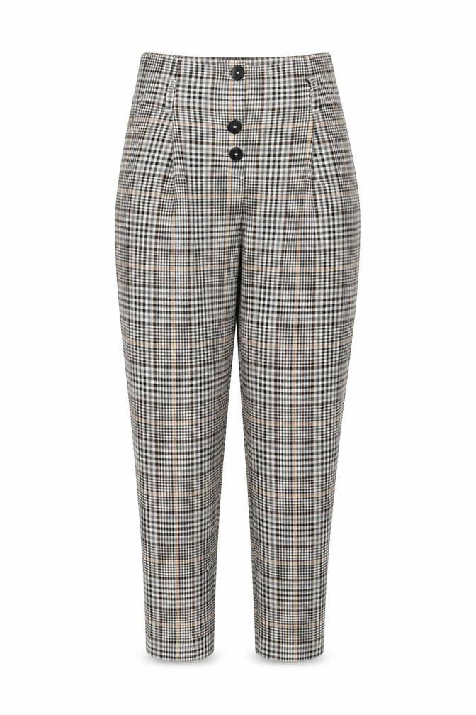 New Look Women's Check Trousers, UK 12, Multicoloured