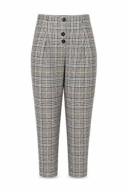 New Look Women's Check Trousers, UK 12, Multicoloured