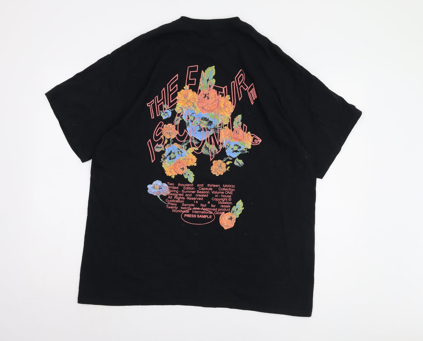boohooMAN Men's Black Graphic Print T-Shirt, M
